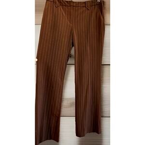 Y2K Apostrophe Pants 6 Pin Stripe Brown Wide Leg Office Siren Corpcore VTG 2000s